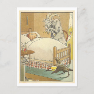 Vintage-Illustration einer Krankheit mit Tieren Postkarte