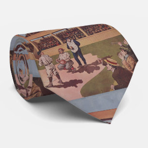 Vintage Illustration eines Baseball-Spiels (1909) Krawatte