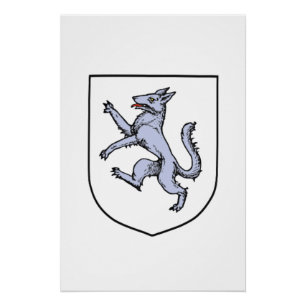 Vintage-illustration eines heraldischen steigenden poster