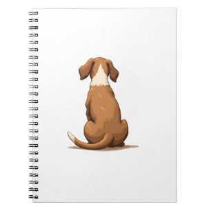 Vintage-Illustration eines Hundes von hinten in Ta Notizblock