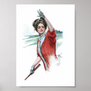 Vintage Illustration eines weiblichen Posters Poster
