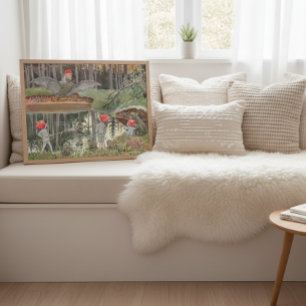 Vintage Illustration Forest Children Elsa Beskow Poster