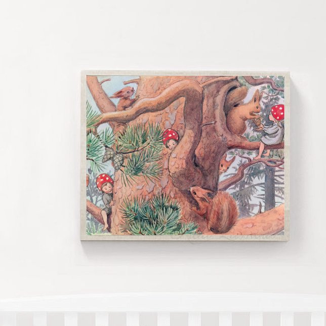 Vintage Illustration Forest Children Elsa Beskow Poster (Von Creator hochgeladen)