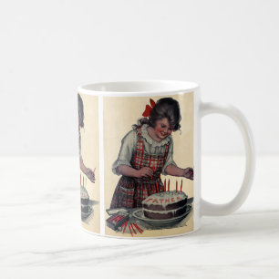 Vintage-Illustration Frohe Geburtstagsfeier Vater Kaffeetasse