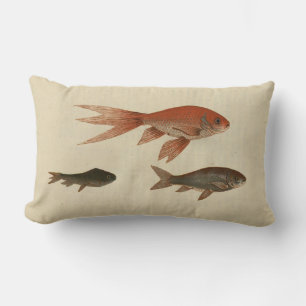 Vintage Illustration Goldfish Lendenkissen