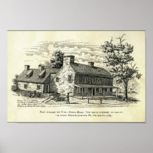 Vintage Illustration House Norristown PA Poster