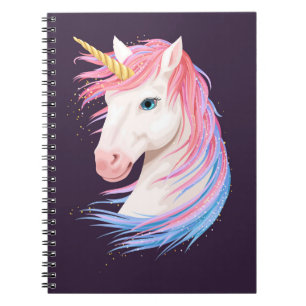 Vintage Illustration niedlicher Einhornfarben mit Notizblock