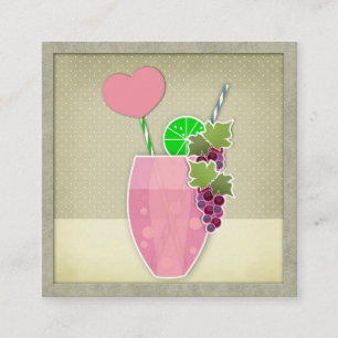 Vintage-Illustration, Obst Quadratische Visitenkarte