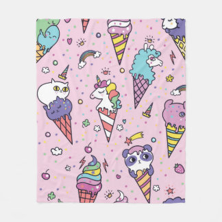 Vintage illustration of Cute ice cream cones that Fleecedecke