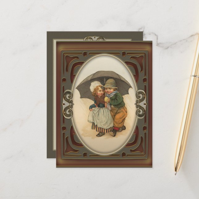Vintage Illustration - Postkarte (Vorderseite/Rückseite Beispiel)