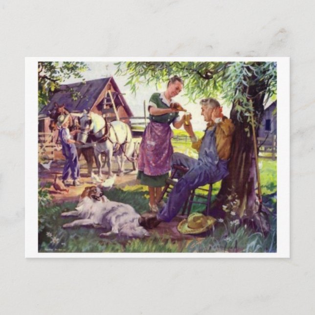 Vintage Illustration Postkarte (Vorderseite)