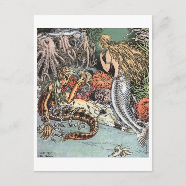 Vintage Illustration Postkarte (Vorderseite)