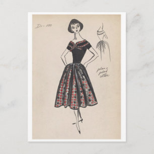 Vintage Illustration Postkarte