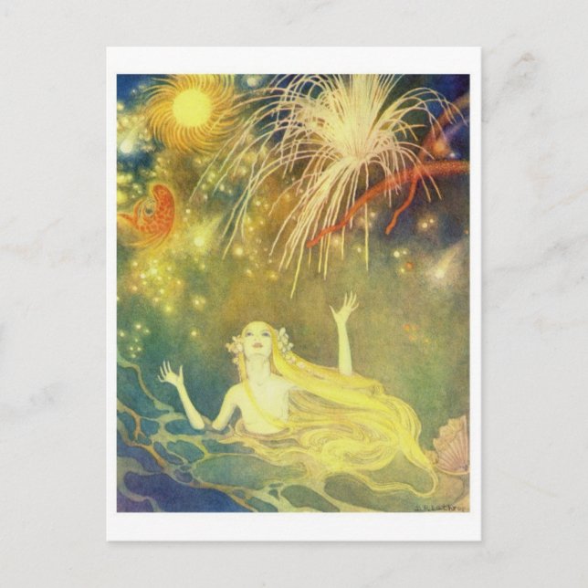 Vintage Illustration Postkarte (Vorderseite)