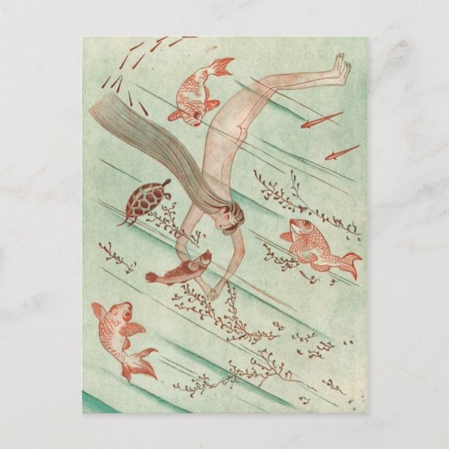 Vintage Illustration Postkarte (Vorderseite)