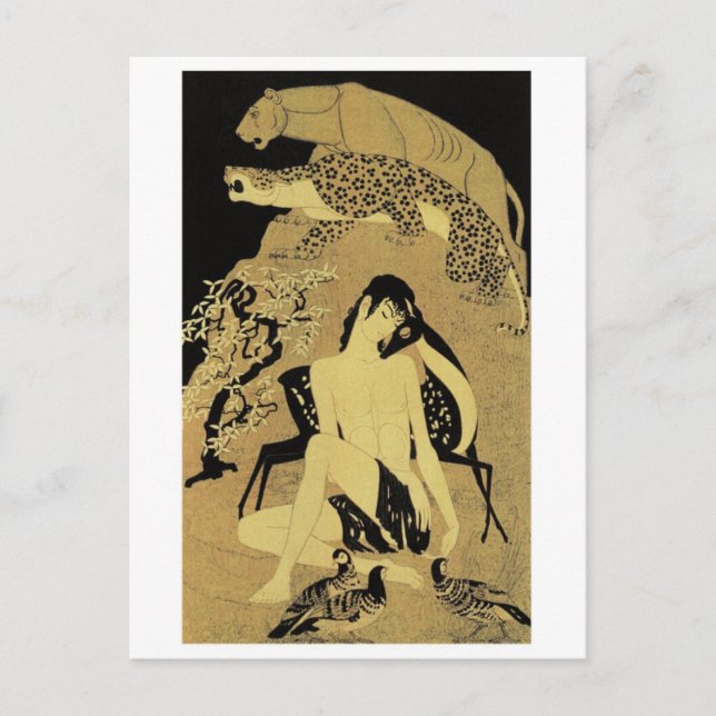 Vintage Illustration Postkarte (Vorderseite)