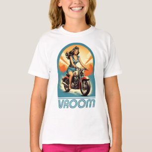 Vintage Illustration - Retro 60er Biker Girl T-Shirt