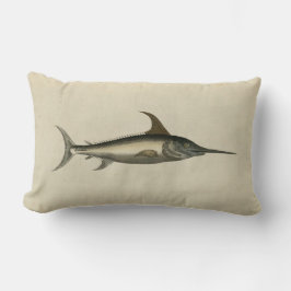 Vintage Illustration Schwertfisch Lendenkissen