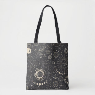 Vintage illustration set of moon phases. Different Tasche