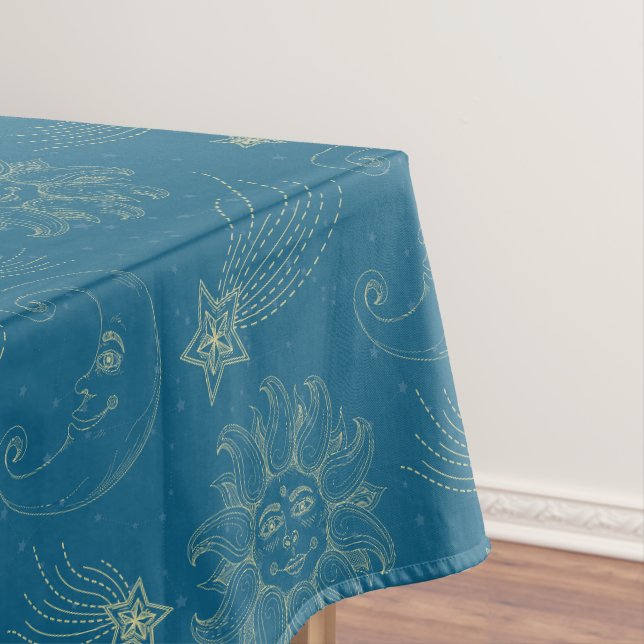 Vintage Illustration Sun Moon Stars Tischdecke (Beispiel)