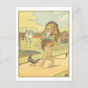 Vintage Illustration Tanzlion mit Bowtie Postkarte