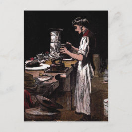 Vintage Illustration "The Hatmaker" Postkarte