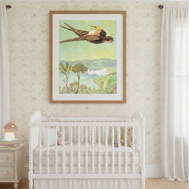 Vintage Illustration Thumbelina von Elsa Beskow Poster (Von Creator hochgeladen)