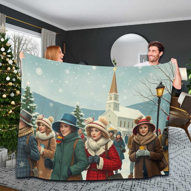 Vintage Illustration verlassend Menschen Fleecedecke (Von Creator hochgeladen)