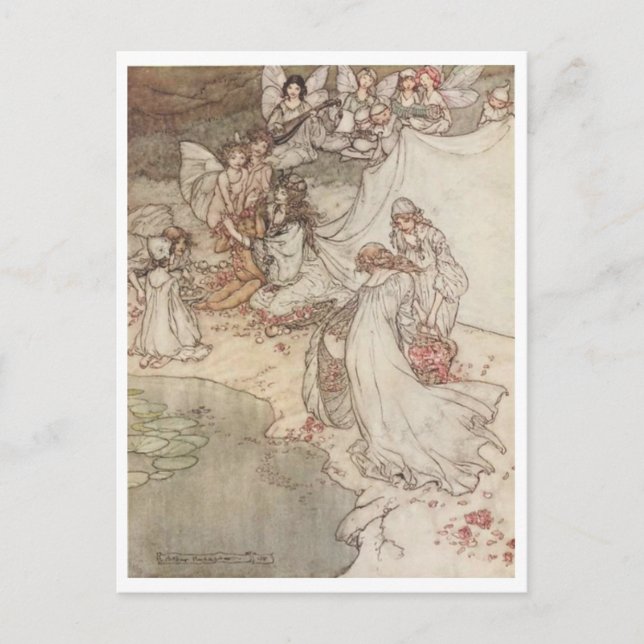 Vintage Illustration von Arthur Rackham Fairies Postkarte (Vorderseite)