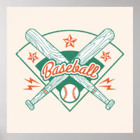 Vintage-Illustration von Baseballschlägern und Bal