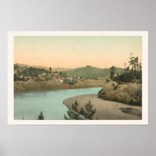 Vintage-Illustration von Guerneville, CA-Druck Poster