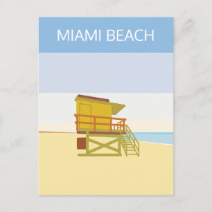Vintage-Illustration von Miami Beach Florida Postkarte
