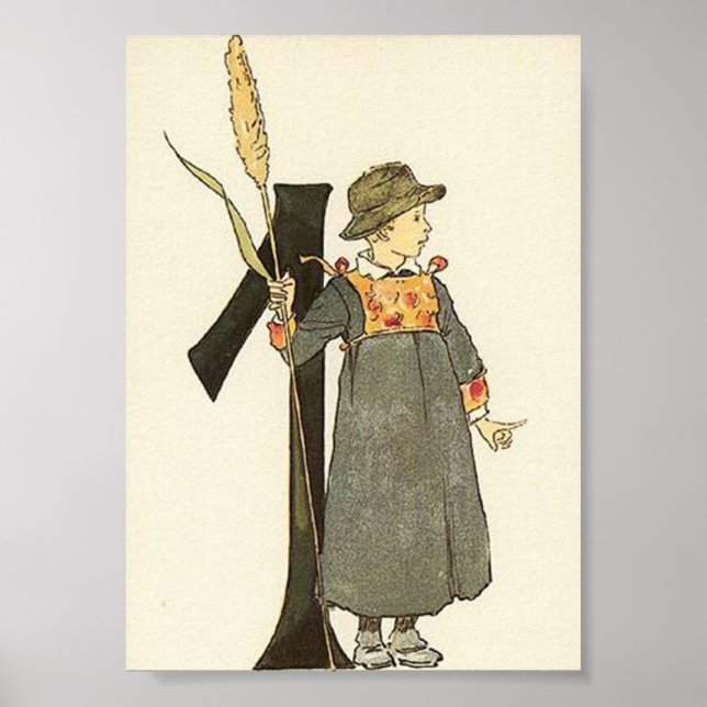 Vintage Illustration von Ottilia Adelborg Mini Poster (Vorne)