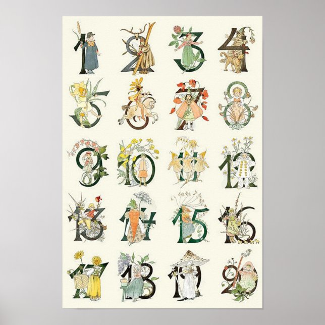 Vintage Illustration von Ottilia Adelborg Poster (Vorne)