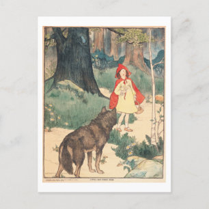 Vintage-Illustration von Rotkäppchen (1919) Postkarte
