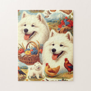 Vintage Illustration von Samoyed Dog