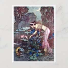 Vintage Illustration von Warwick Goble the Lotus Postkarte