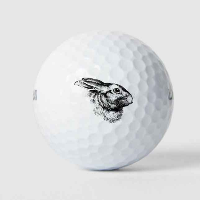 Vintage Illustration zum Osterhasen Golfball (Vorderseite)