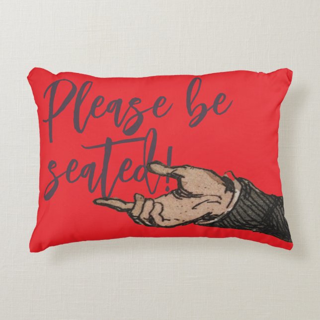 Vintage Illustrationshand sitzend sein Dekokissen (Vorderseite)