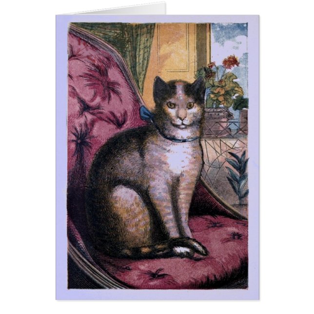 Vintage Illustrationskarte "Unsere Katze" (Vorne)