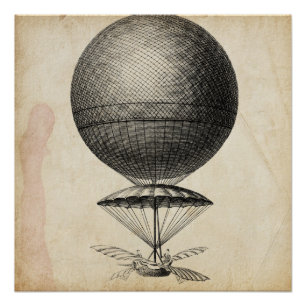 Vintage Illustrationsmaschine Poster