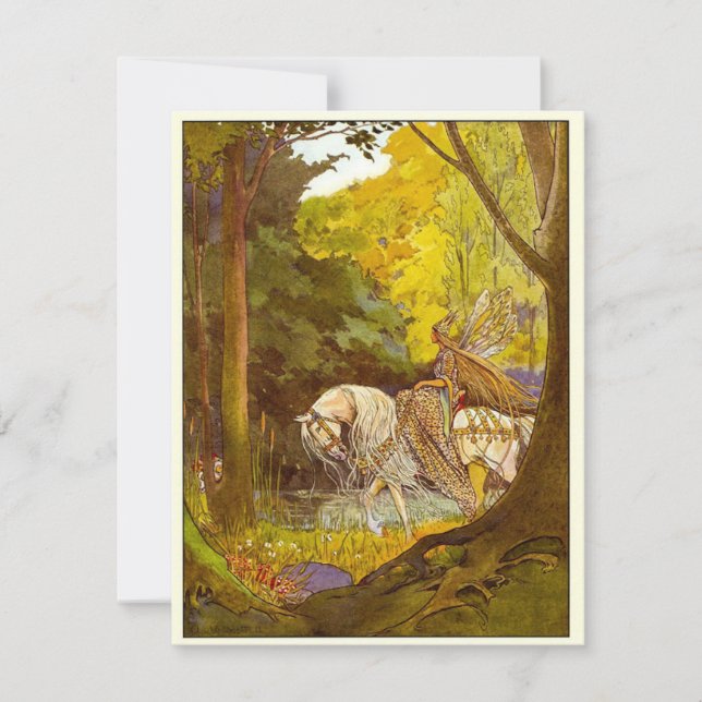 Vintage Illustrationsprinzessin Mitteilungskarte (Vorderseite)