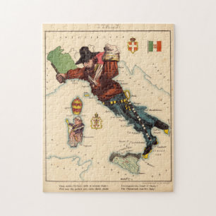 Vintage Illustrative Karte Italiens (1869)