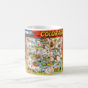 Vintage Illustrierte Colordao-Karte Kaffeetasse
