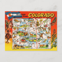 Vintage Illustrierte Colordao-Karte