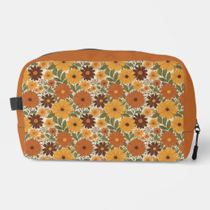 vintage im Stil der 70er Jahre Blumen/Blüten Waschbeutel
