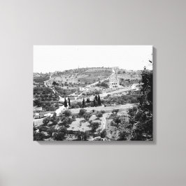 Vintage Image des Berges der Oliven, Jerusalem Leinwanddruck