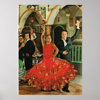 Vintage Image, Spanien, Flamenco-Tänzer Poster