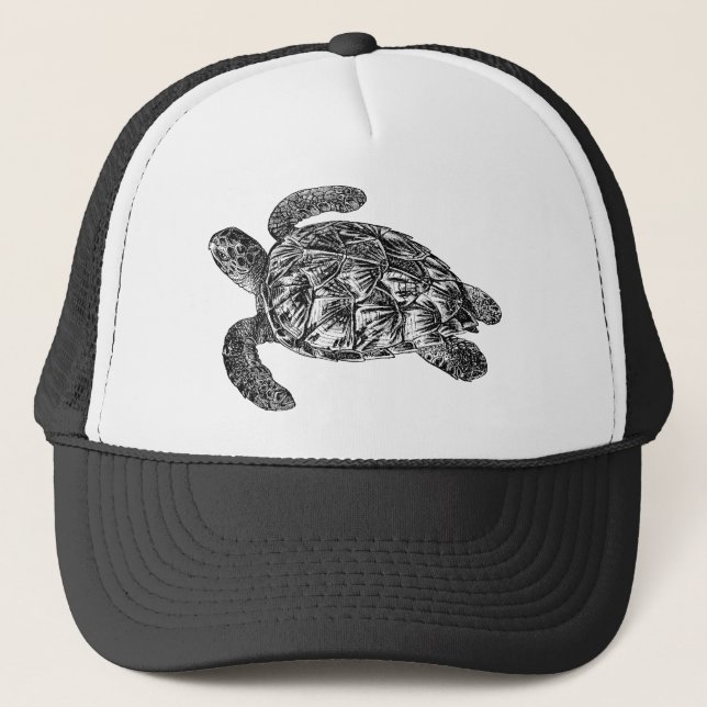 Vintage Imbricated Seeschildkröte - Truckerkappe (Vorderseite)