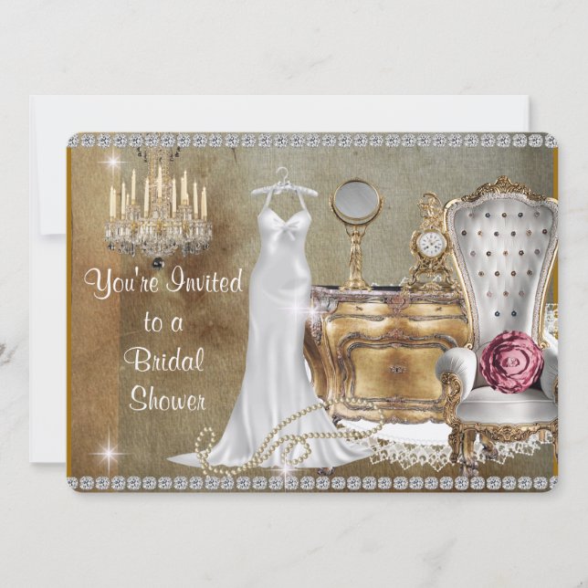 Vintage IMITATE für die BRIDAL SHOWER EINLADUNG (Vorderseite)